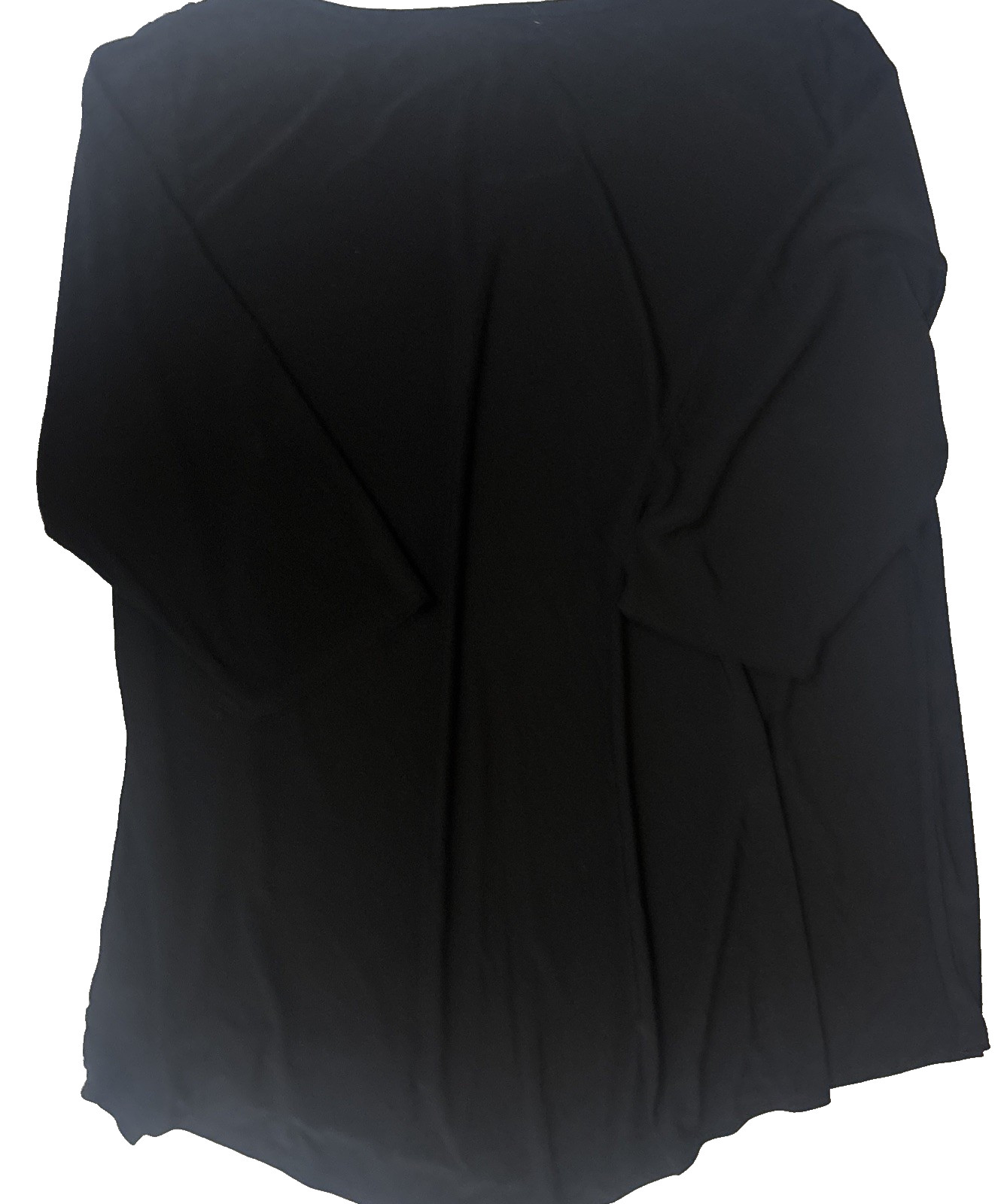 Baldini Womens Black Beaded Neckline 3/4 Sleeve Top Plus Size 3X