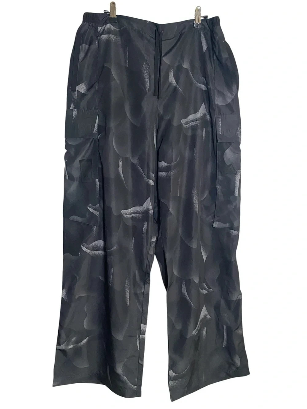 Adidas City Escape Cargo Pant Black Multicolor Women’s XL Baggy Wide Leg Pull On