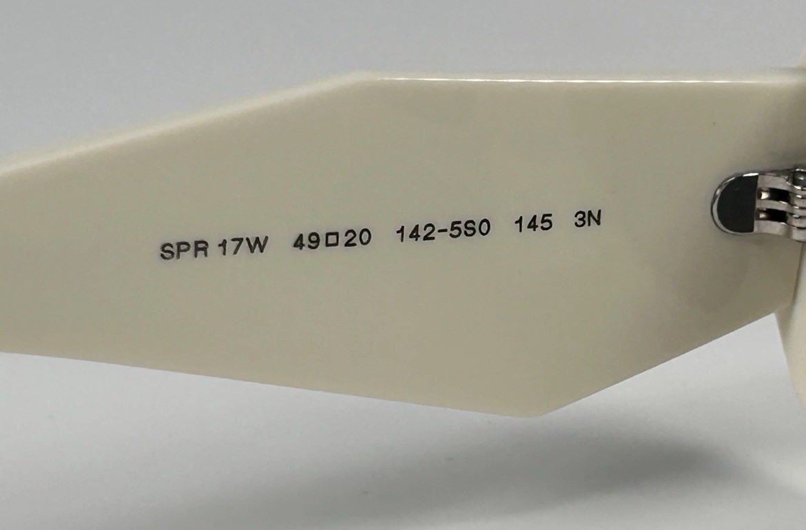 Authentic PRADA SPR 17W 49[]20 142-5S0 Talc Dark Gray Sunglasses