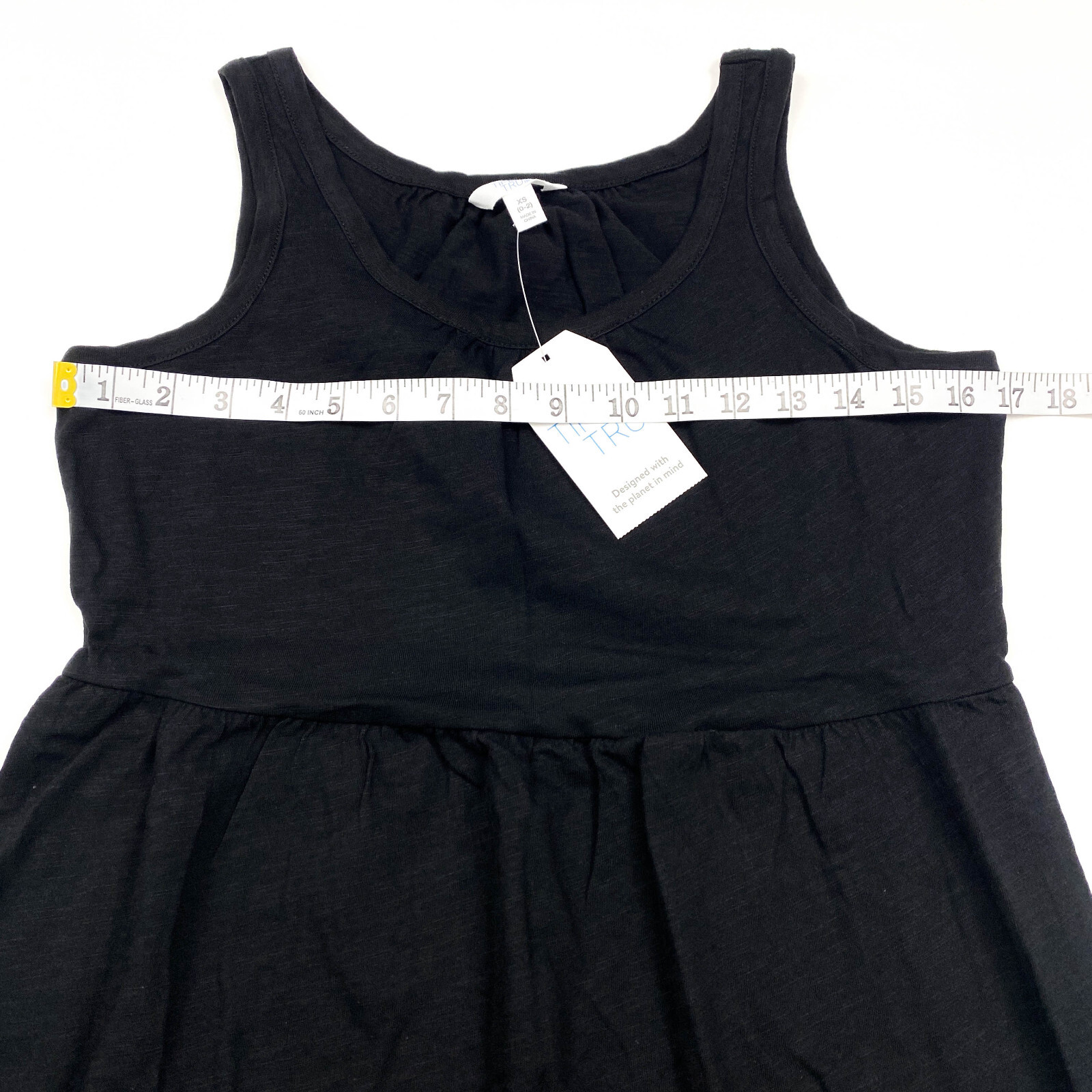 Time And Tru Womens Size XS 0-2 Tiered Knit Maxi Dress Black Soot