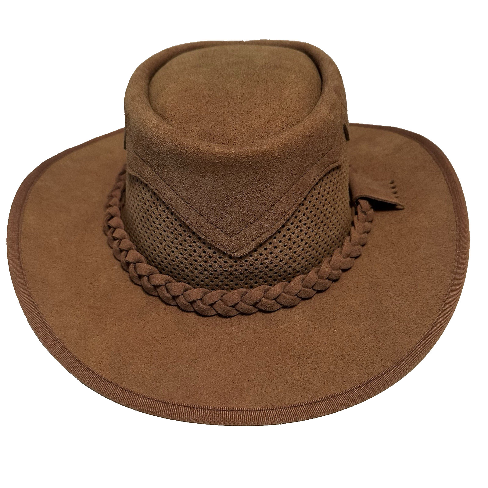 Wrangler Safari Outback Cowboy Hat, PU Leather w/Mesh Crown XL