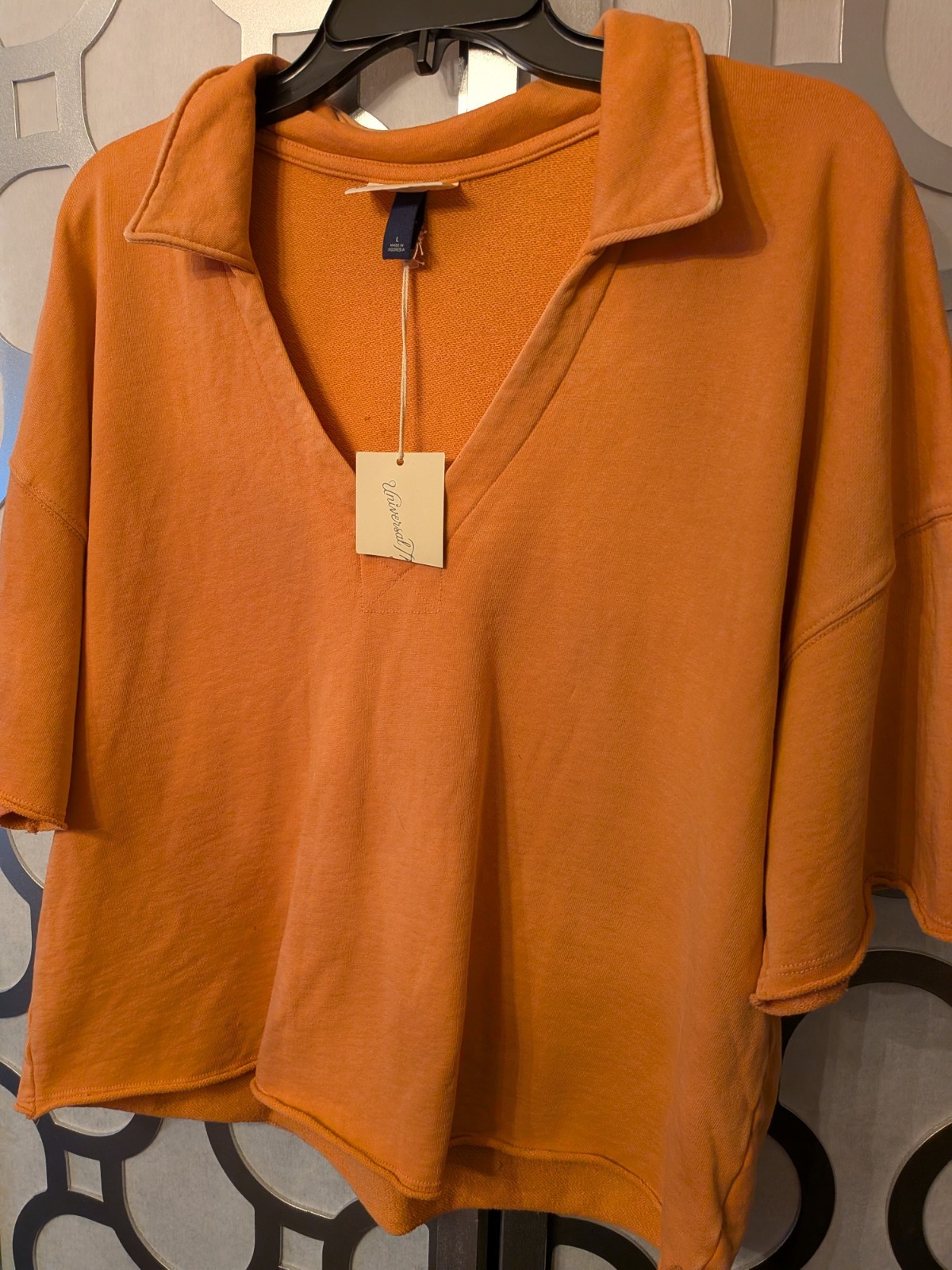 New With Tags Universal Threads Orange Terry Cloth Short Sleeve Top