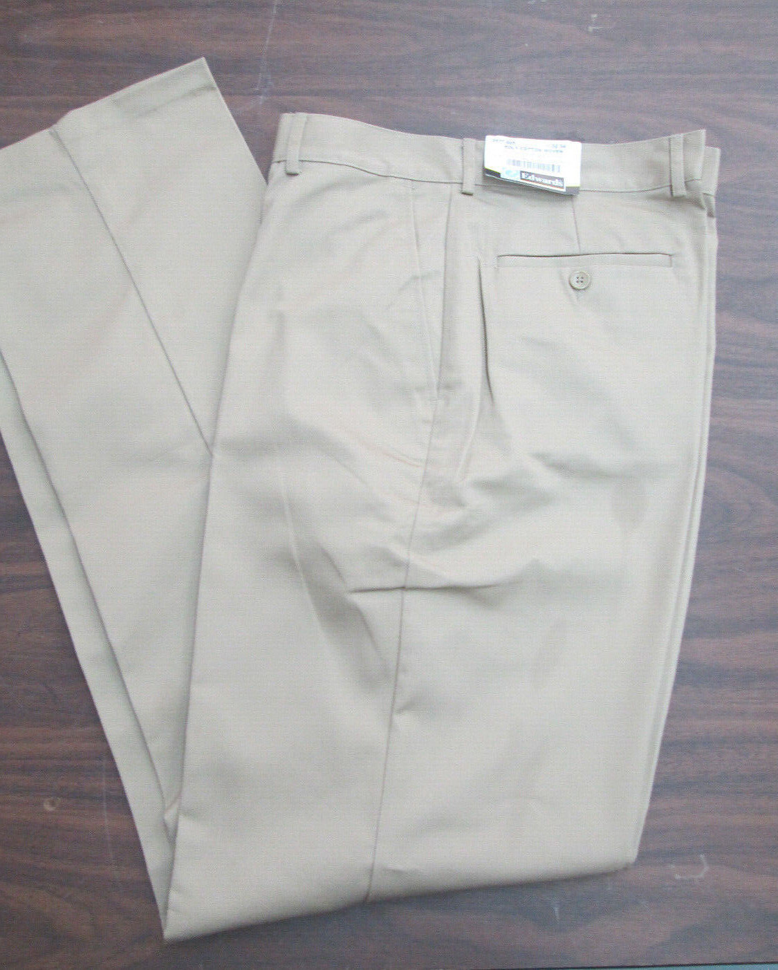 Men Pants khaki tan chino 28 32 34 36 38 40 42 46 52 54 flat Edwards 2577 NEW