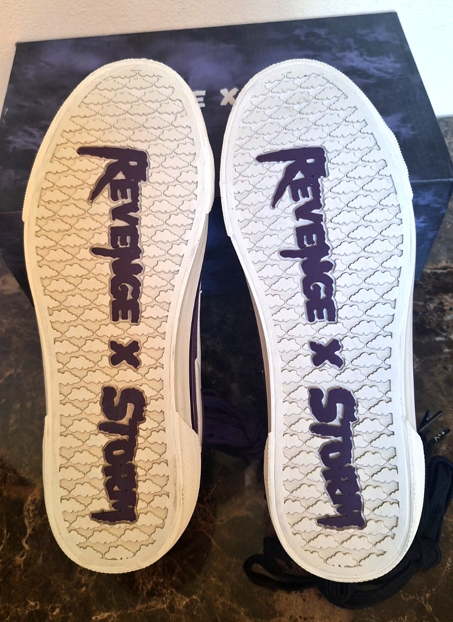 Revenge x Storm Vol. 2 Low Dark Violet White Canvas Shoes Lace Up Mens 9 NWB