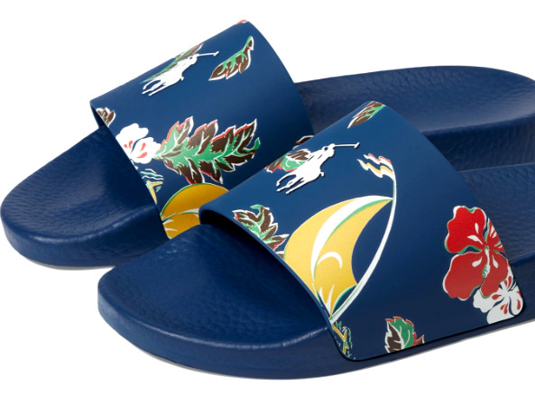 NWT POLO Ralph Lauren CAYSON TROPICAL VIBE SLIDES Summer Sandal FLORAL Mens 8-12