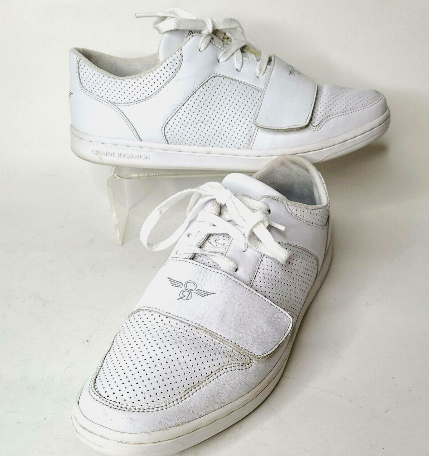 Creative Recreation Men’s Sz 13 Cesario Lo White/Silver Leather Shoes CR4LOC