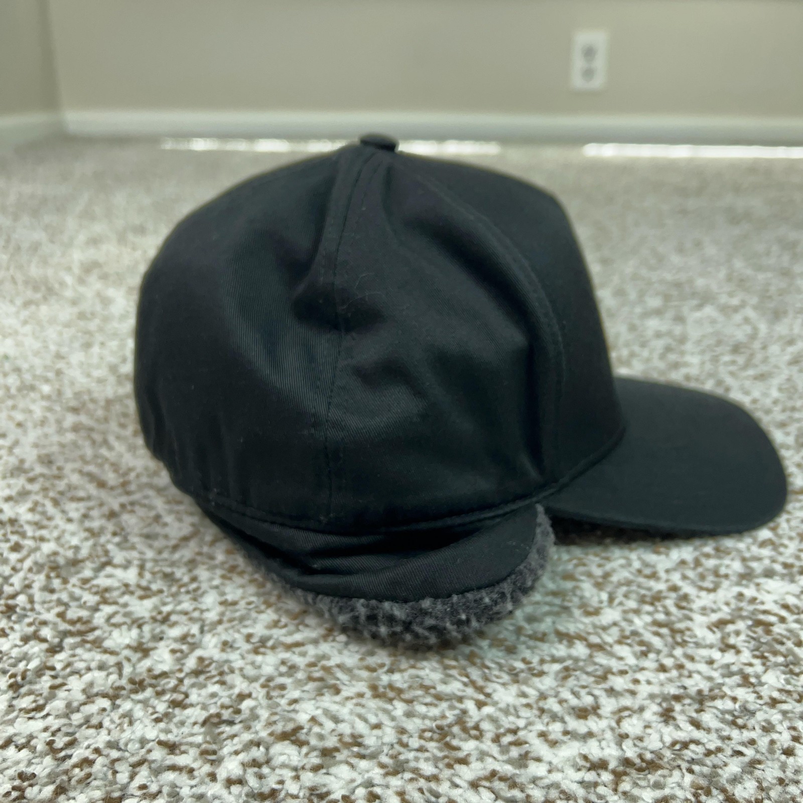 Harley Davidson Mens Hat Cap Medium Black Ear Flap Winter Warm Motorcycle Logo