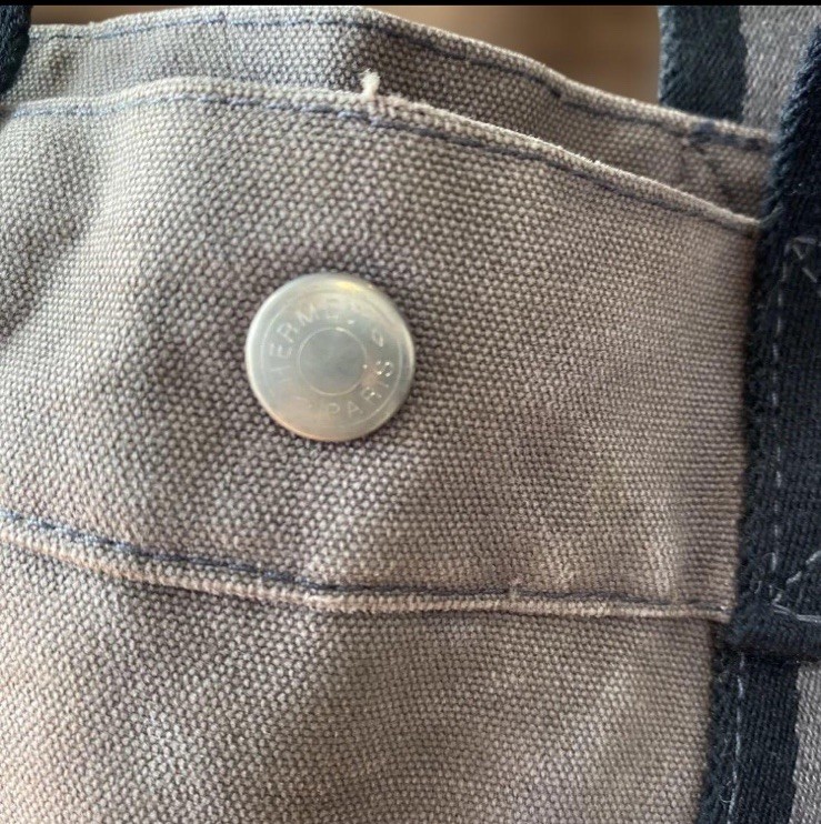 Hermes Vintage Fourre Tout MM TOTE Bag.canvas gray from JAPAN.