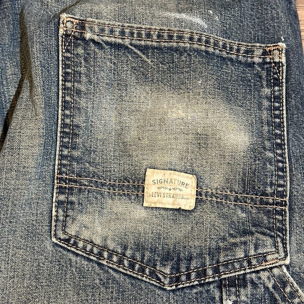 Signature by Levi Strauss & Co. Carpenter Jeans with Paint Splatter Distressing
