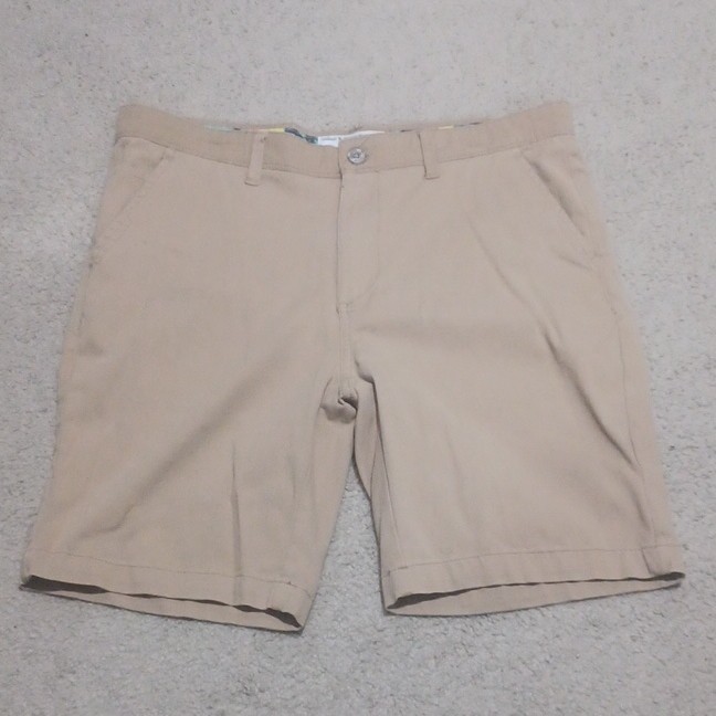 Hudson & Barrow Mens Khaki Chino Shorts Size 34 Tan Cotton Casual Summer