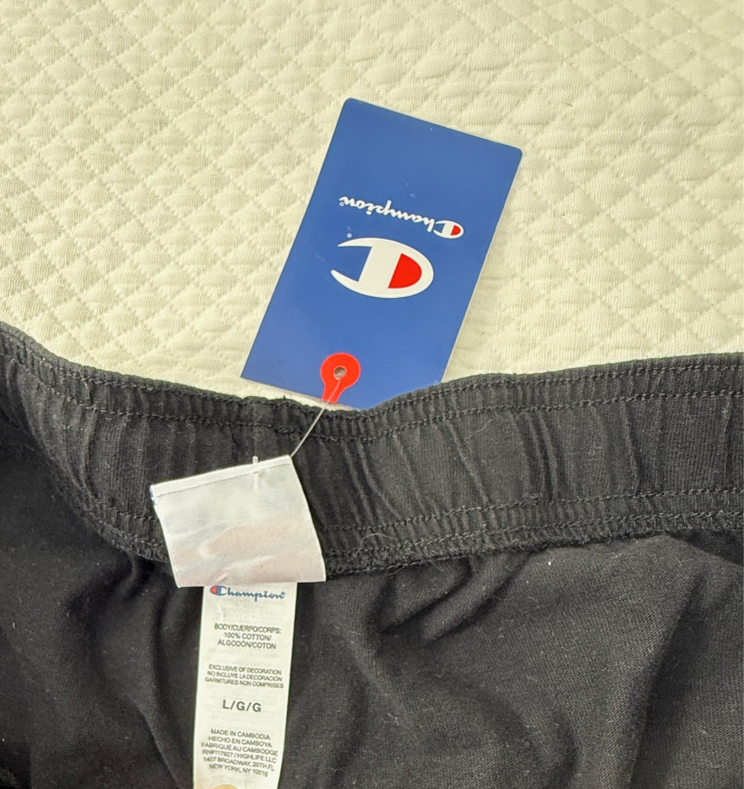 Champion Mens Powerblend Open Bottom Pant Black Size L Relaxed CPM253PA69003