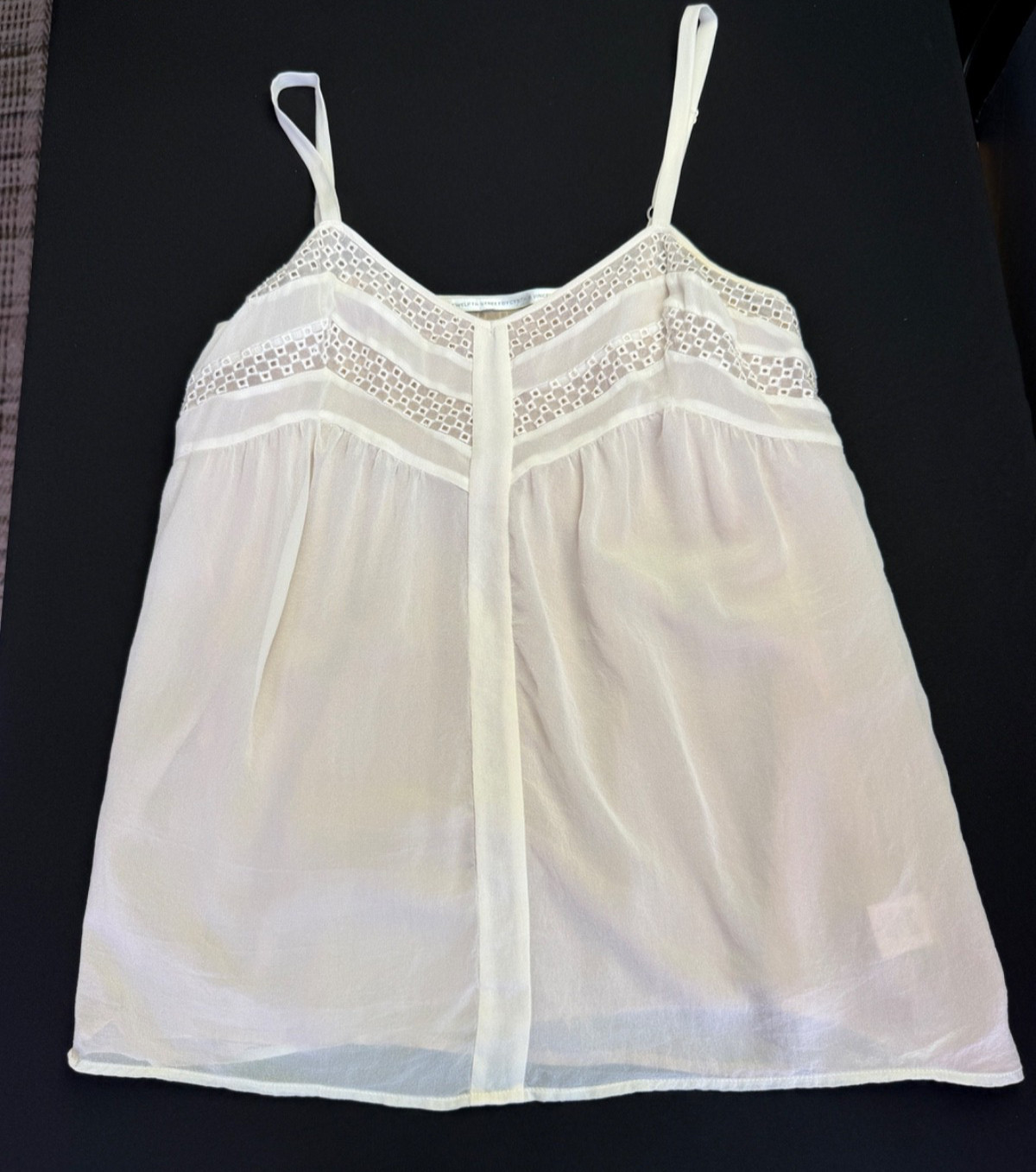 Twelfth Street Top Small Silk Pullover Camisole Tank Cream Blouse Fairy Romantic