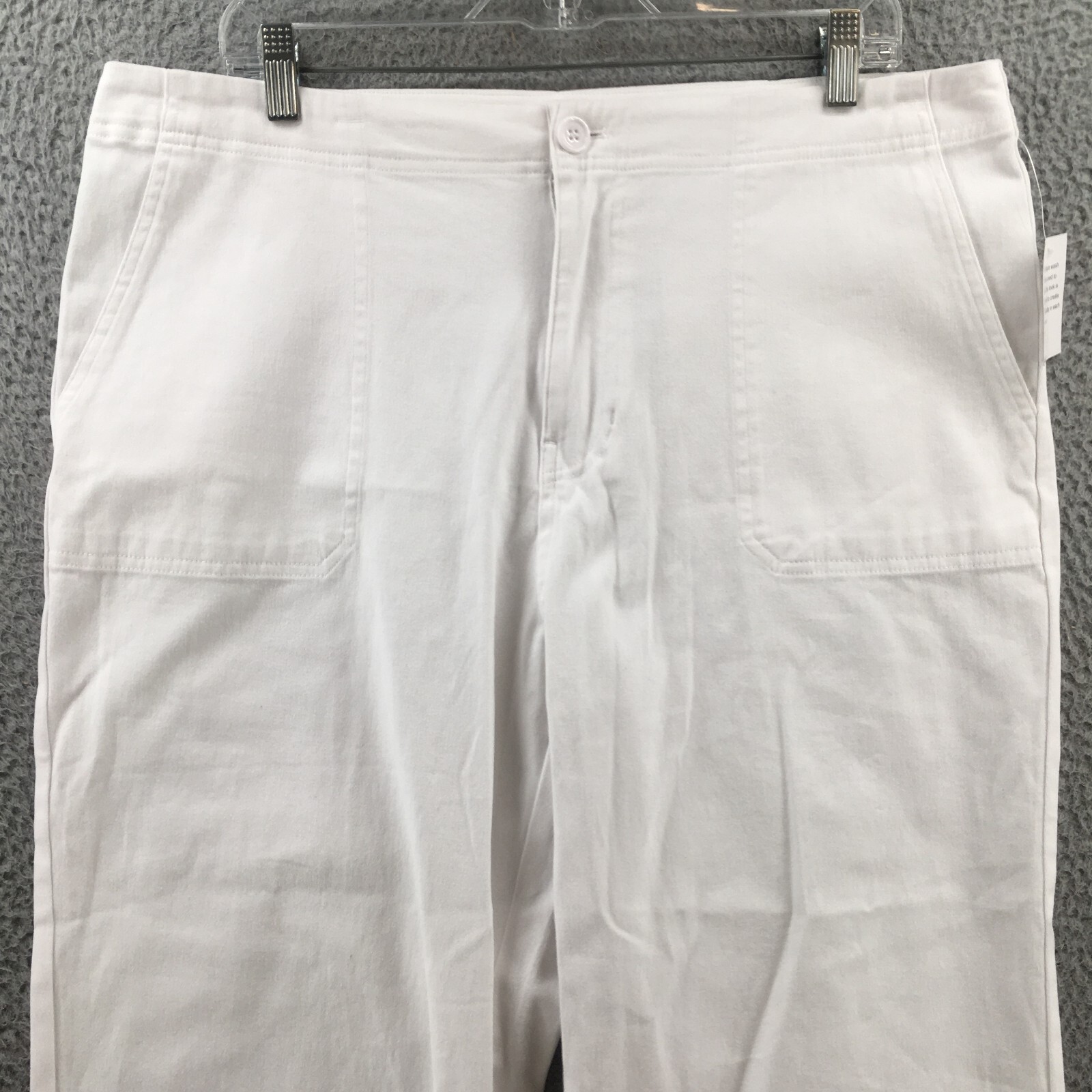 89th+Madison Straight Leg Pants Womens 16 White Zip Fly Button Front Casual NEW