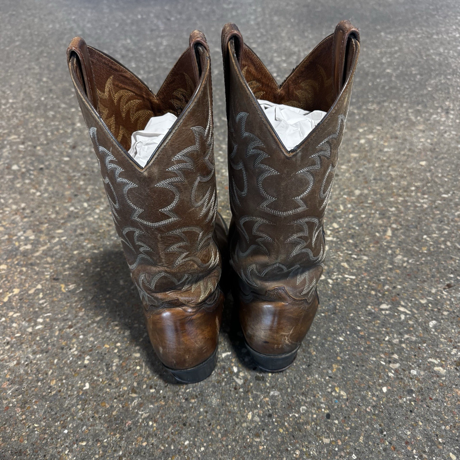 Ariat Heritage Boots 34725 Oiled Brown Leather Pull On Cowboy Work MENS 10 EE