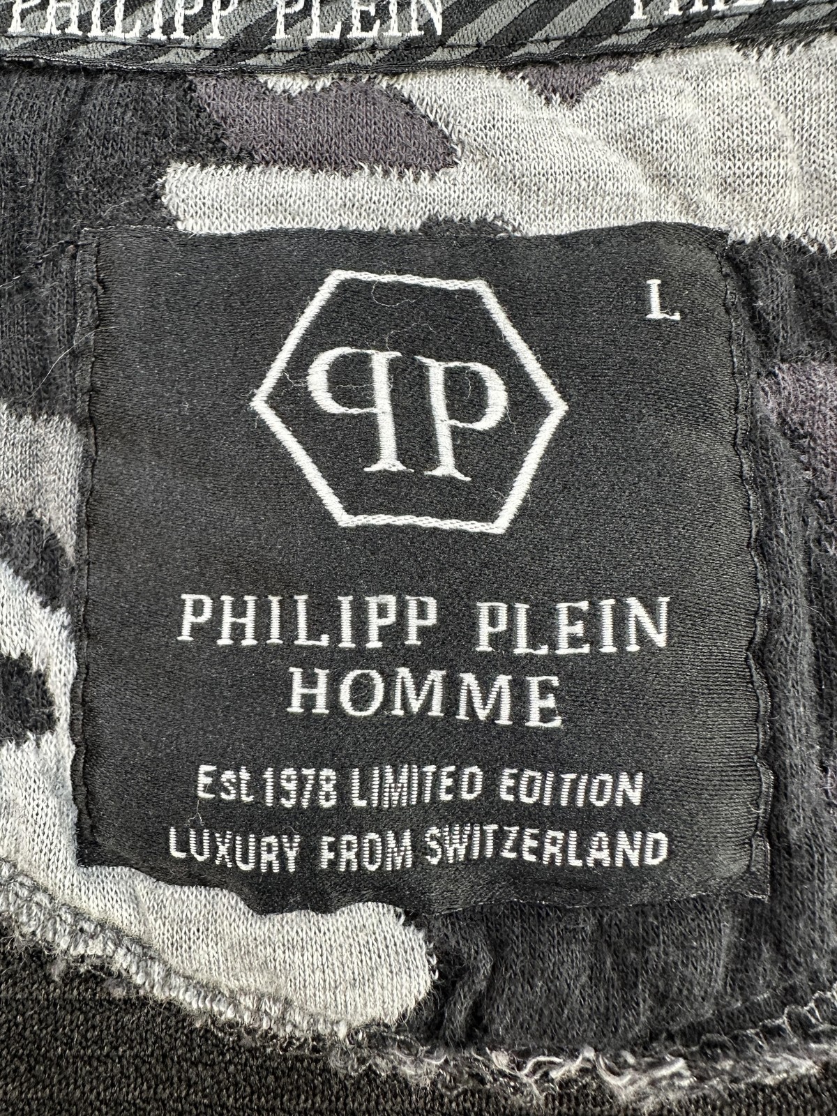 Philipp Plein Jacket Large Bomber Camo Quilted Zip Fighter Jet Hex Patch FLAW