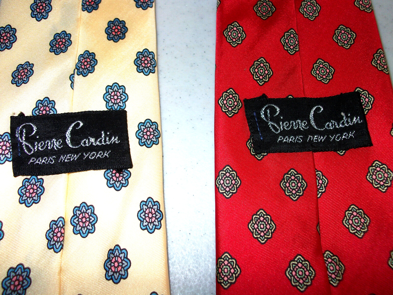 4 PIERRE CARDIN Silk NECKTIES Multi-Color Classic (57-60 in) 3 Paisley 1 Floral