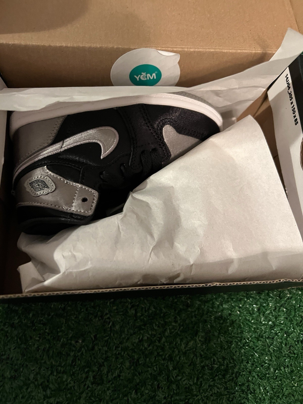 Jordan 1 Retro High OG Satin Shadow Toddler Size 7C FD5305 010 Black /Grey