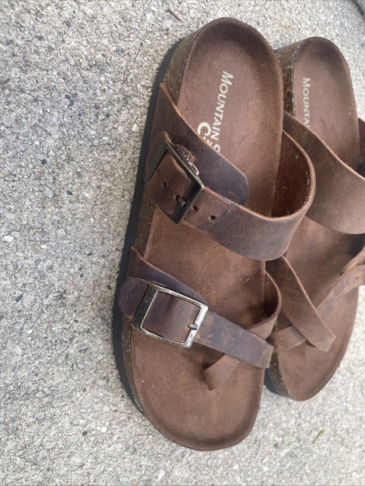 Mountain Sole Brown Leather Sandals Women Size 6