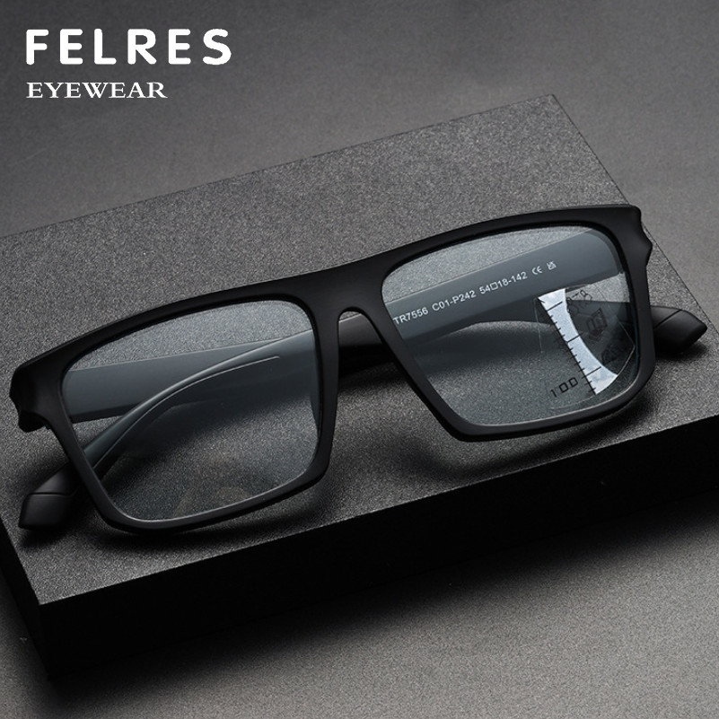 Men TR90 Progressive Multifocus Photochromic Reading Glasses Square Sunglasses