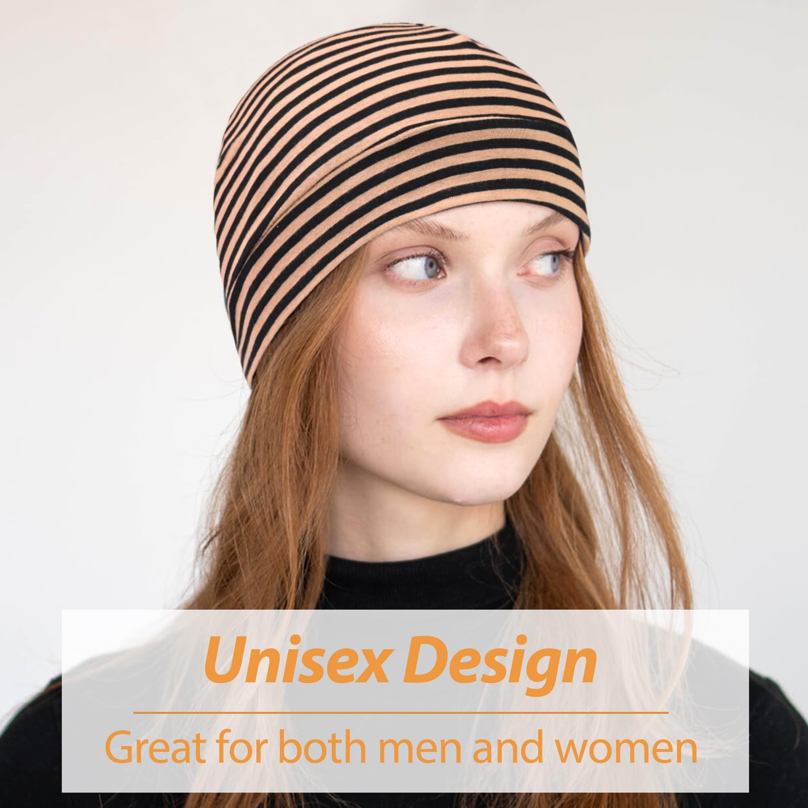 Qearl 3 Pcs Cotton Skull Caps Beanie Sleeping Hats for Men 1, Multicolor