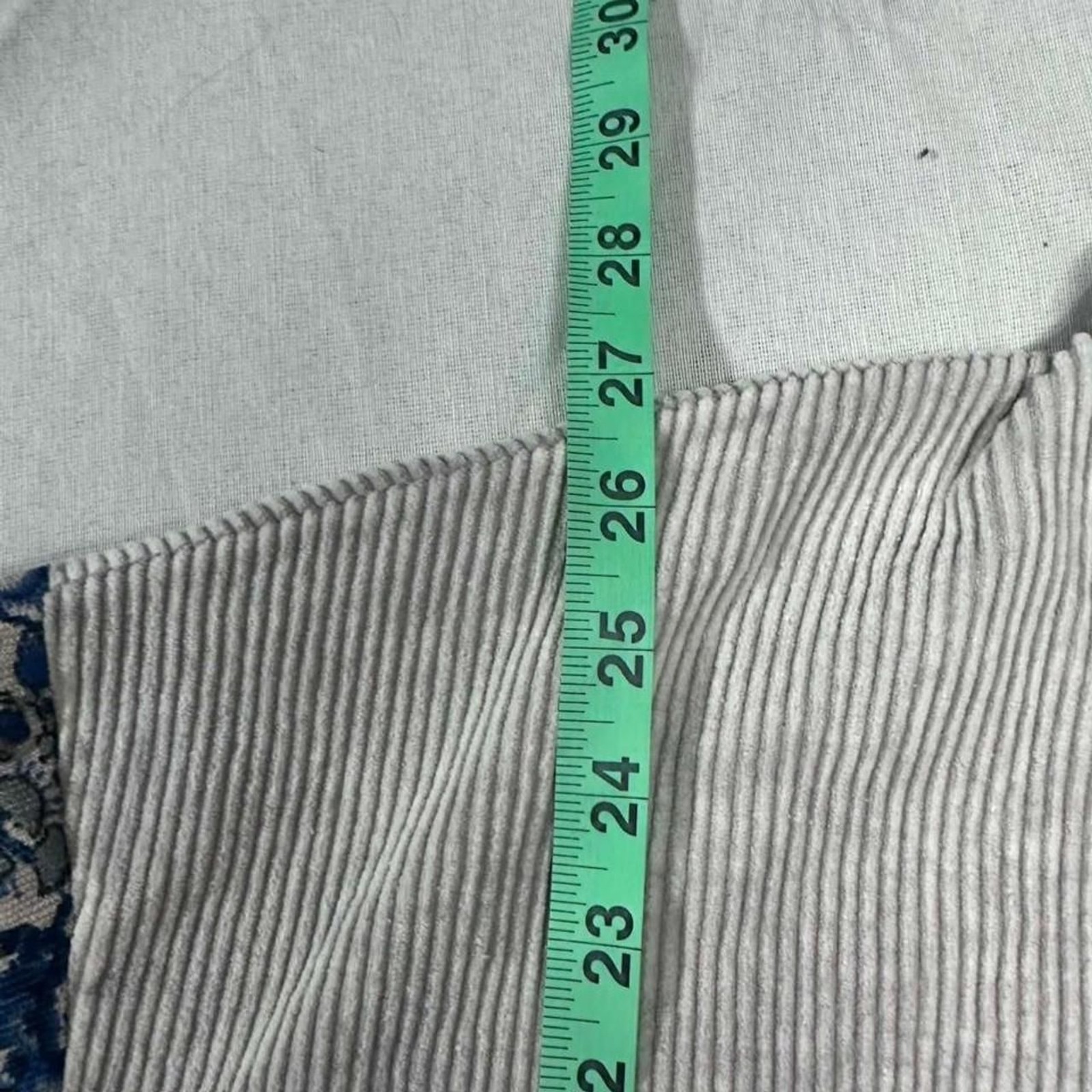 80s Corduroy or Y2K Style Ribbed Panels and Floral Sleeve Heavy Jacket