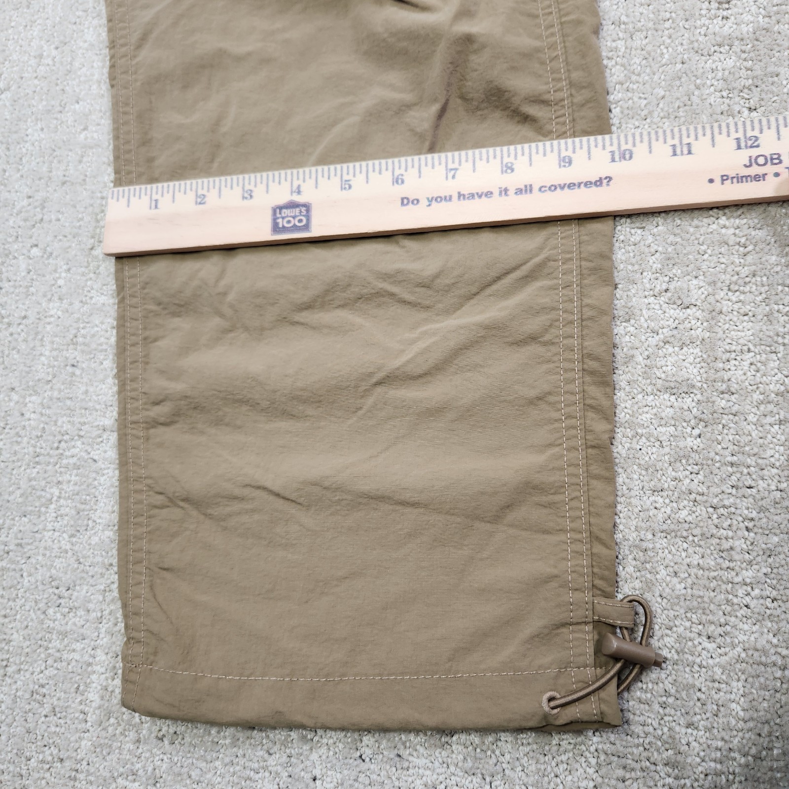 American Eagle Parachute Pants Men Large Brown Baggy Woven Y2K Stretch