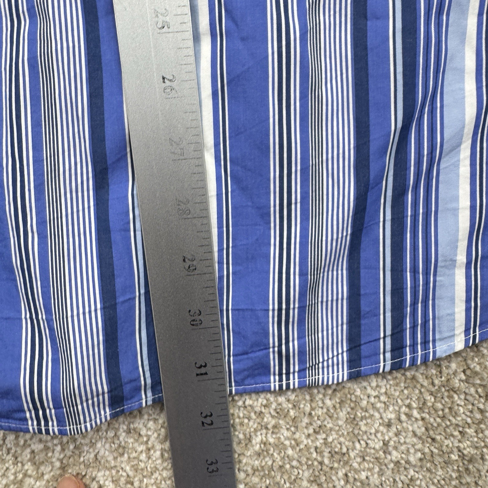 Ralph Lauren Button Down Shirt Mens Custom Fit XL Blue White Stripes Long Sleeve