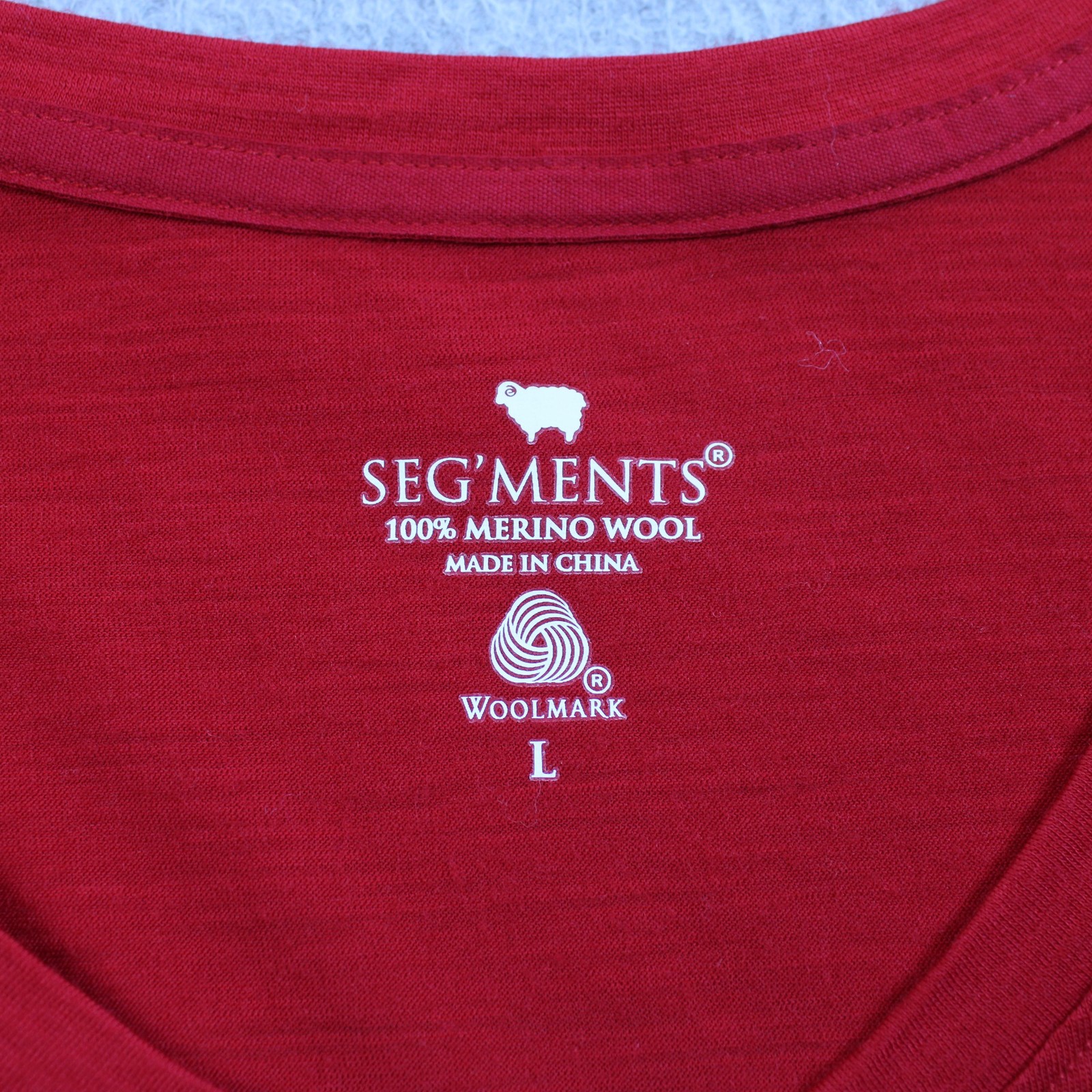 SEG’MENTS Merino Wool Shirt Womens Large Red Long Sleeve Base Layer Lightweight
