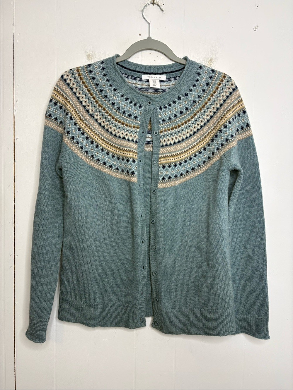 Tabitha Webb Sweater Womens Small Lambswool Fair Isle Nordic Literary Chic Soft