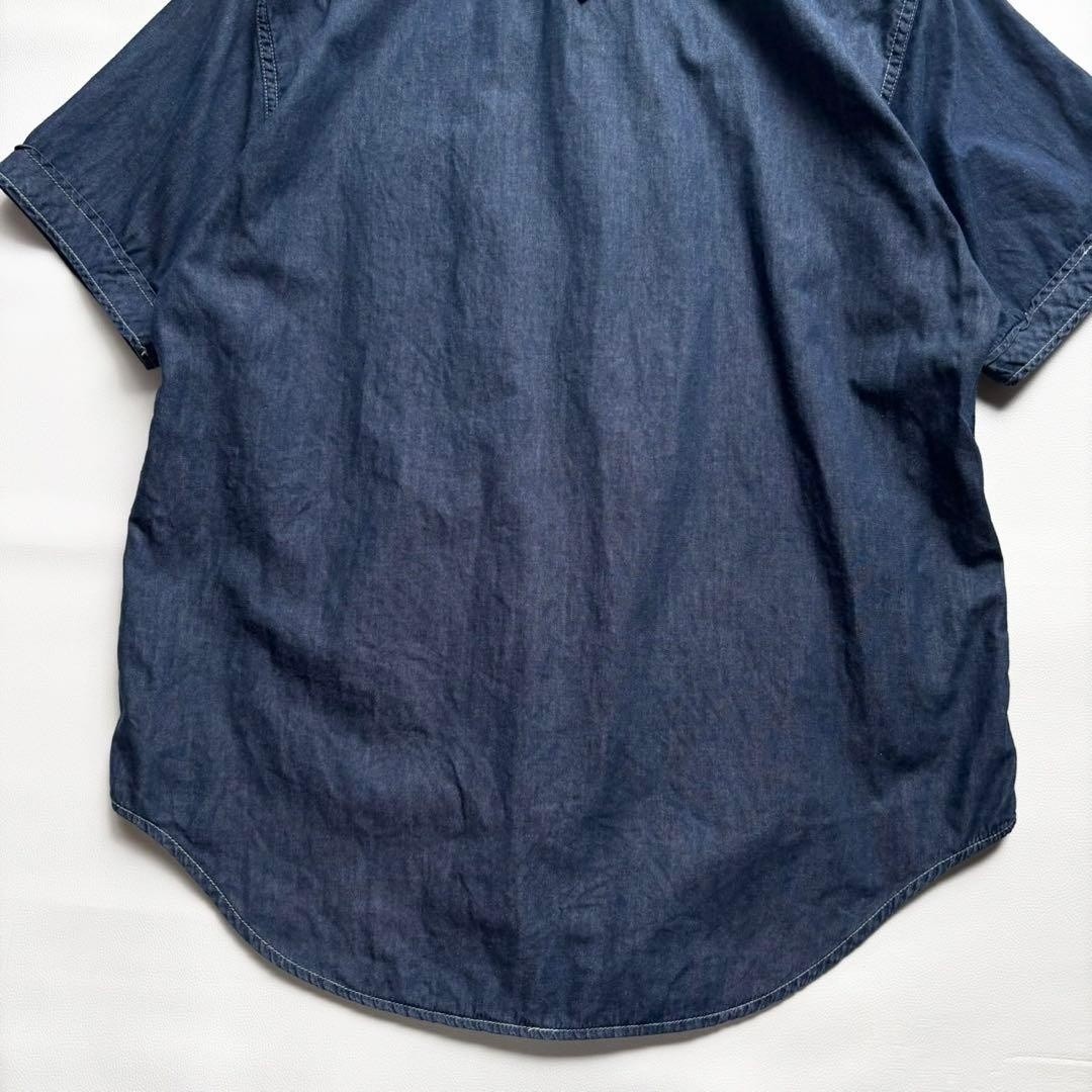 Engineered Garments Denim Short Sleeve Shirt M USA Made Cotton Indigo F/S