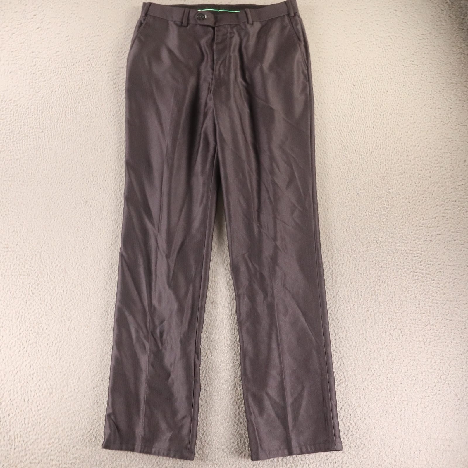 Unbranded Pants Mens 32×32 Gray Herringbone Slacks Self Stripe Sharkskin