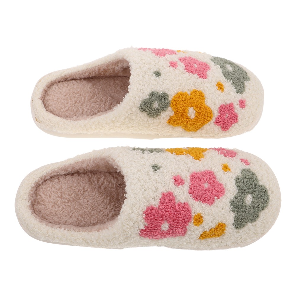 1 Pair Comfy Womens Slippers Plush Cotton Lining Durable Nonslip Sole