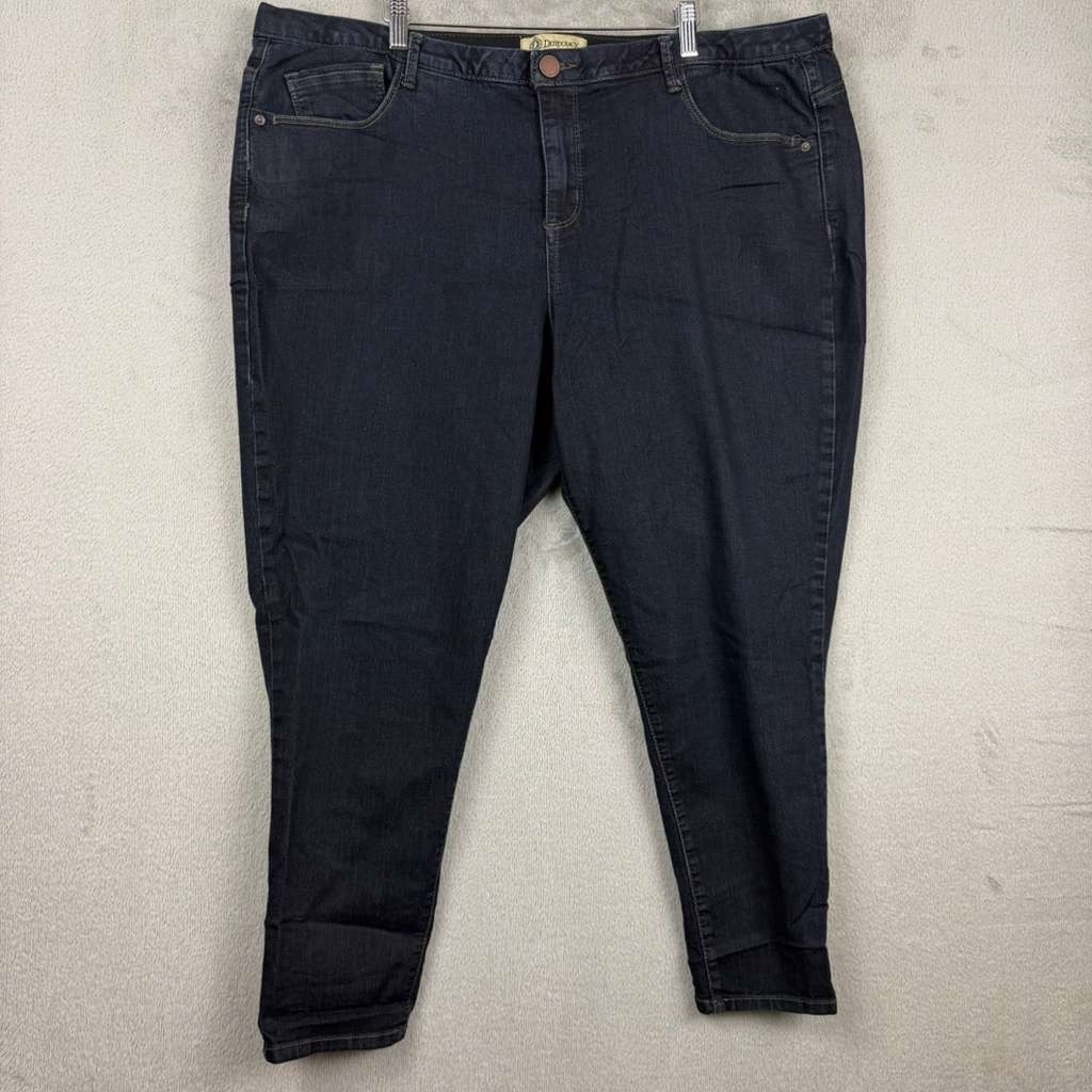 Democracy Jeans Womens Size 22W Blue Ab Technology Stretch Pull On Dark Wash