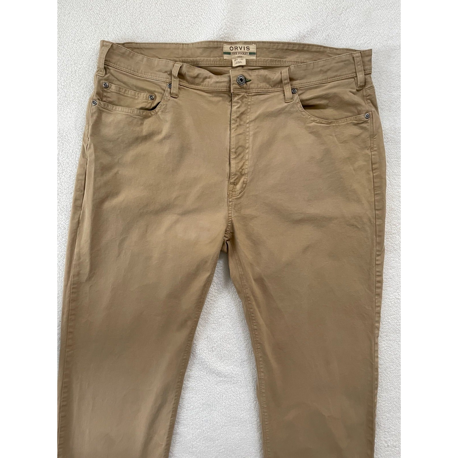 Orvis Pants 1856 Men’s 40×30 Stretch Heavy Twill 5 Five Pocket Tan Desert Khaki