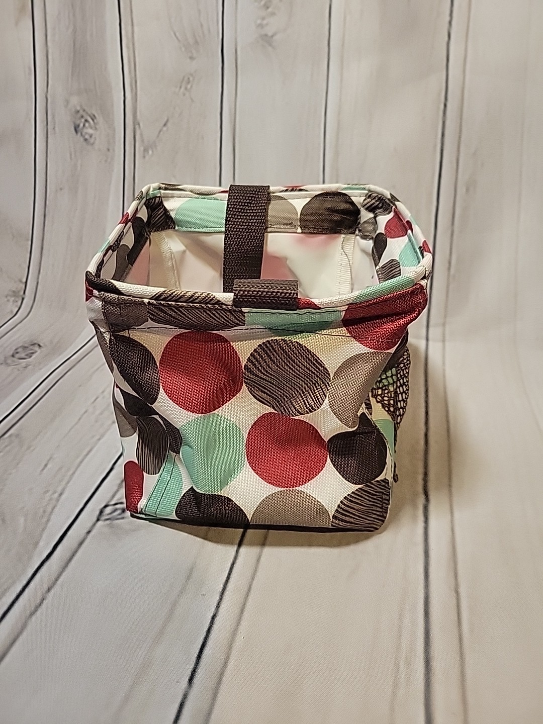 Thirty One 31 Small Tote Organizer Polka Dots 6×6 inches