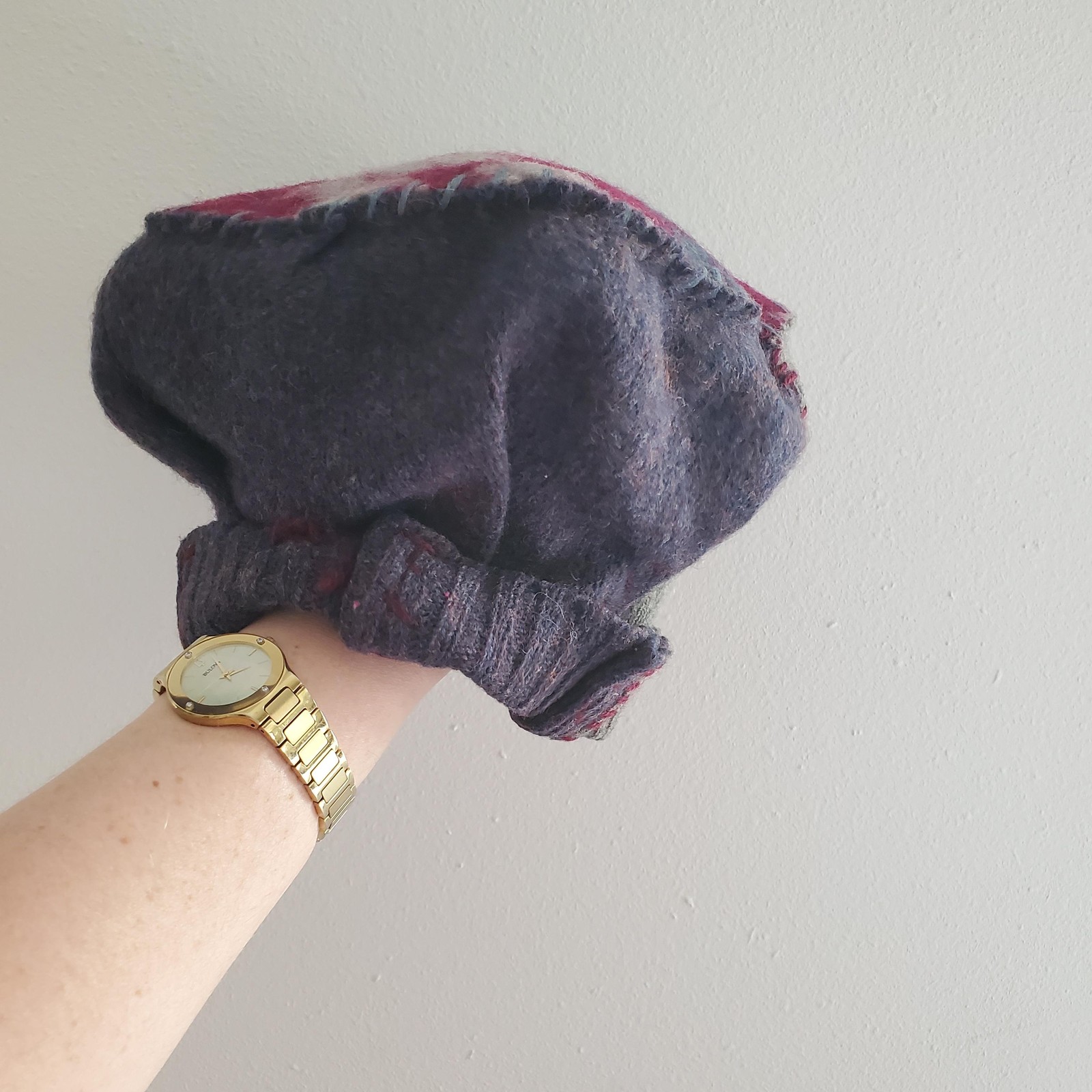 Crispina Ffrench Slouch Hat Womens One Size Multicolor Wool Patchwork Handmade