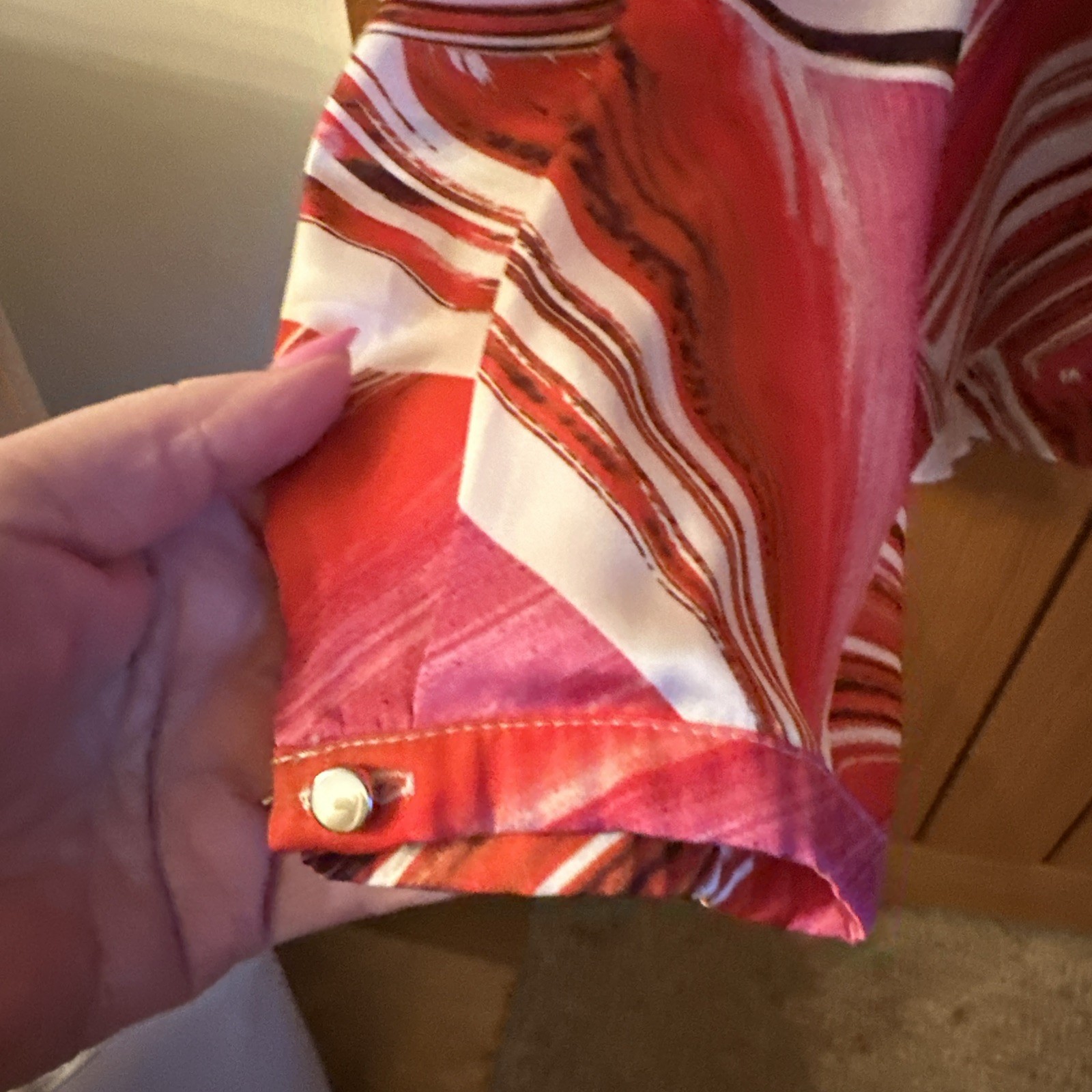 HABELLA Ladies silk feel stunning top neck tie UK20 Eur 46 Pink /Red/White