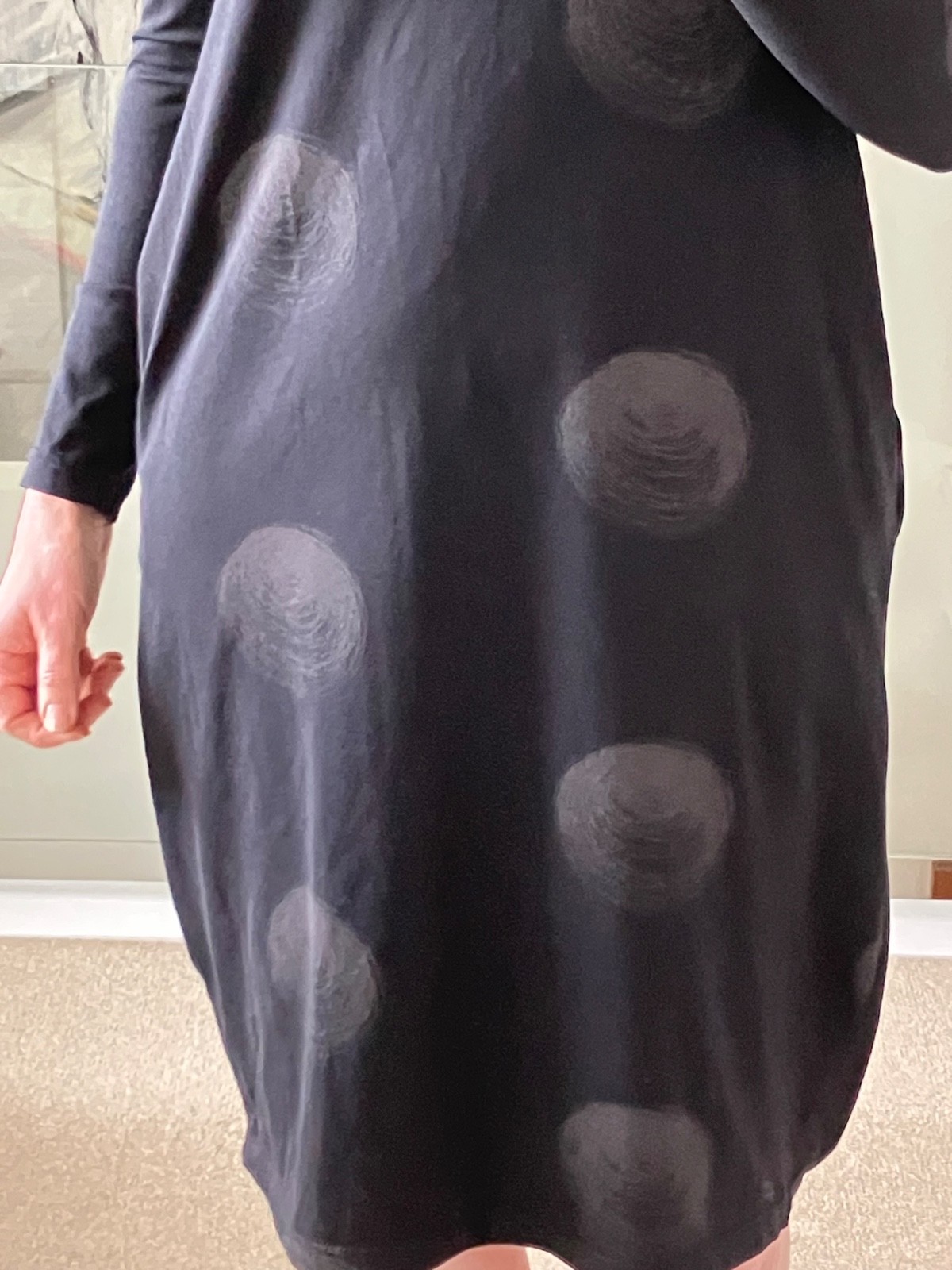 Mama b. Crasi Fitted Black jersey Dress Lagenllok Casual Pockets Size S