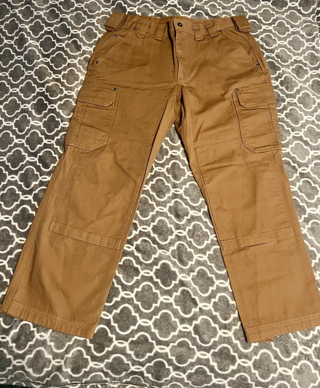 Duluth Trading Fire Hose Ultimate Cargo Work Mens Pants 42 Reinforced Knee Brown