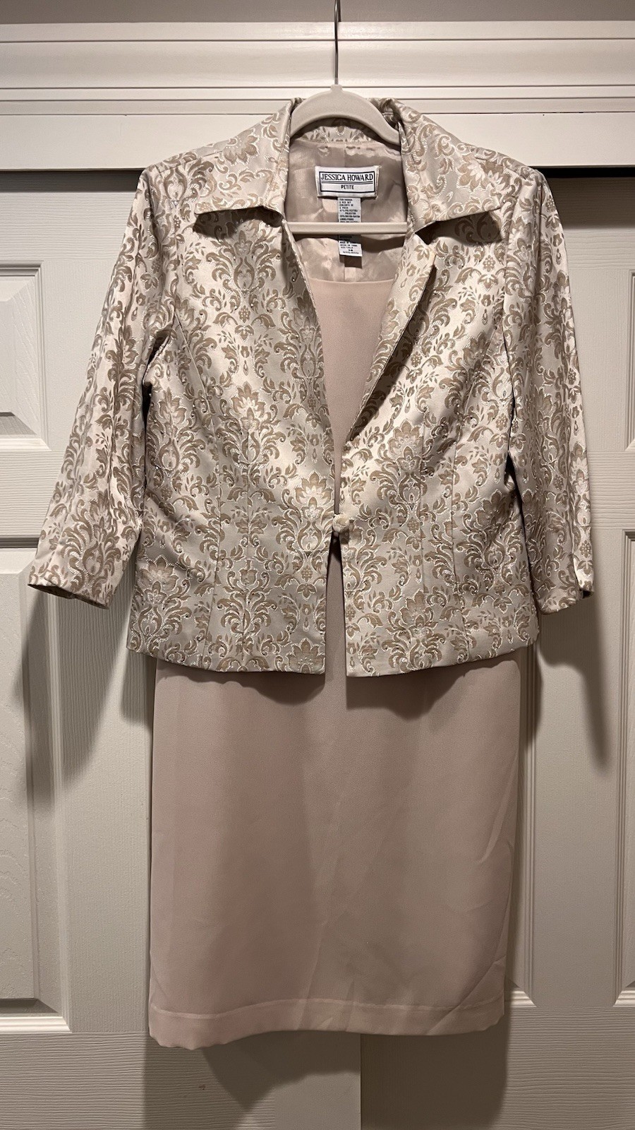 Jessica Howard 2-PC Set Mother-of-the-Bride Formal Gown Dress Cream 14 Petite