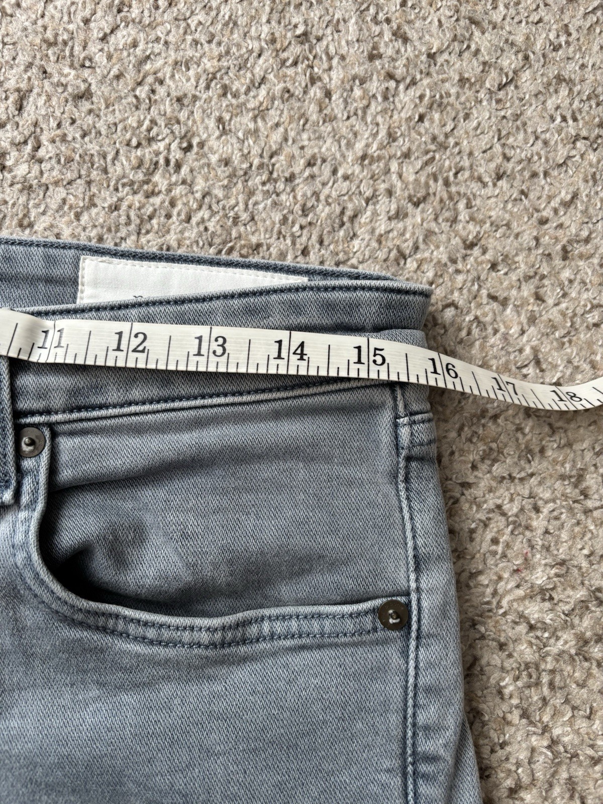 rag & bone Jeans Mens Size 30×30 Gray Blue Fit 2 Slim Button Fly Stone Wash