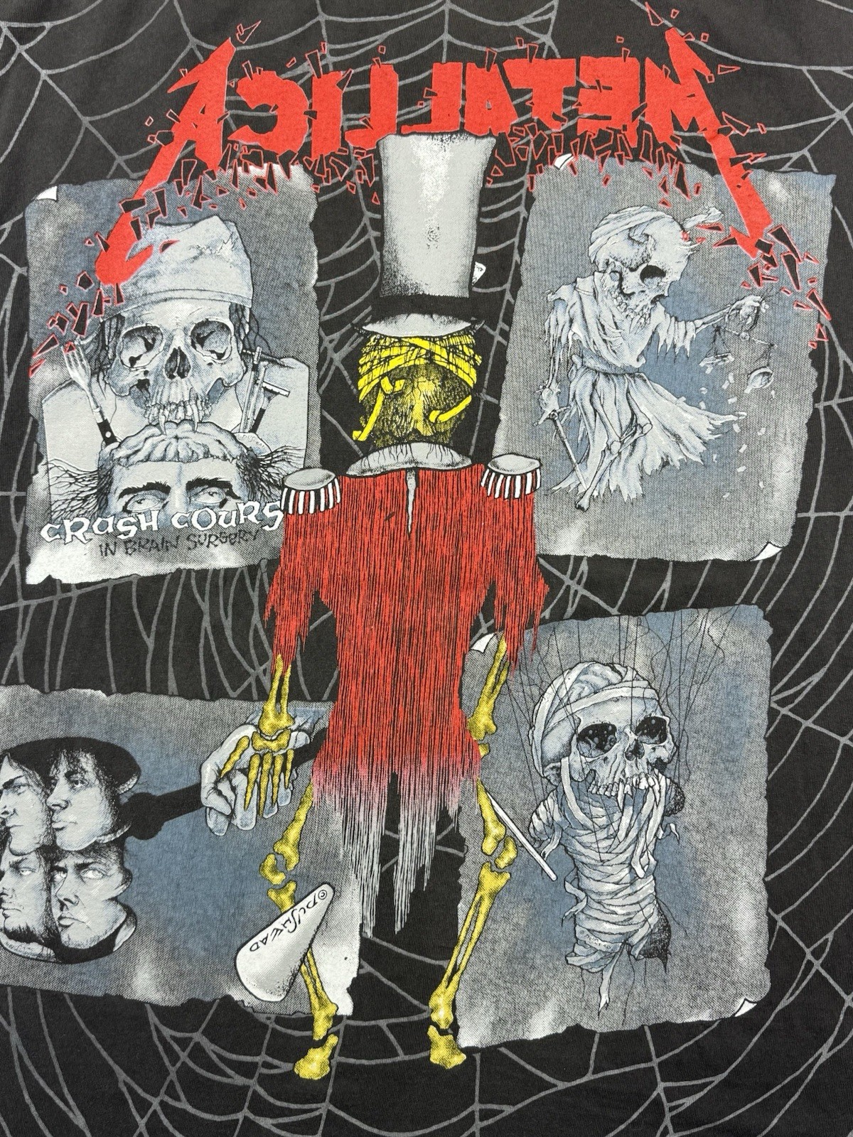 Metallica Vintage 1992 Pushead Ringmaster All Over Print Faded Gray T-Shirt XL