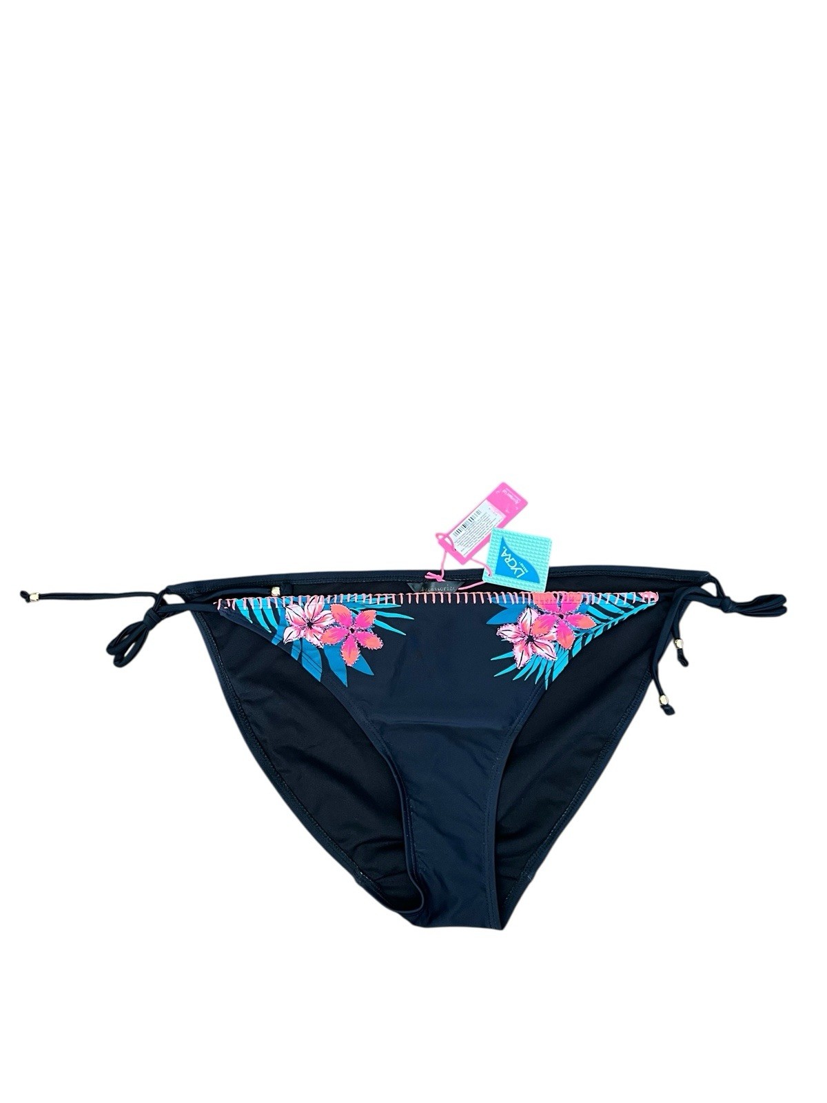 Accessorize Monsoon New Swimwear Bikini Bottoms Black Size 18 Floral RRP £16