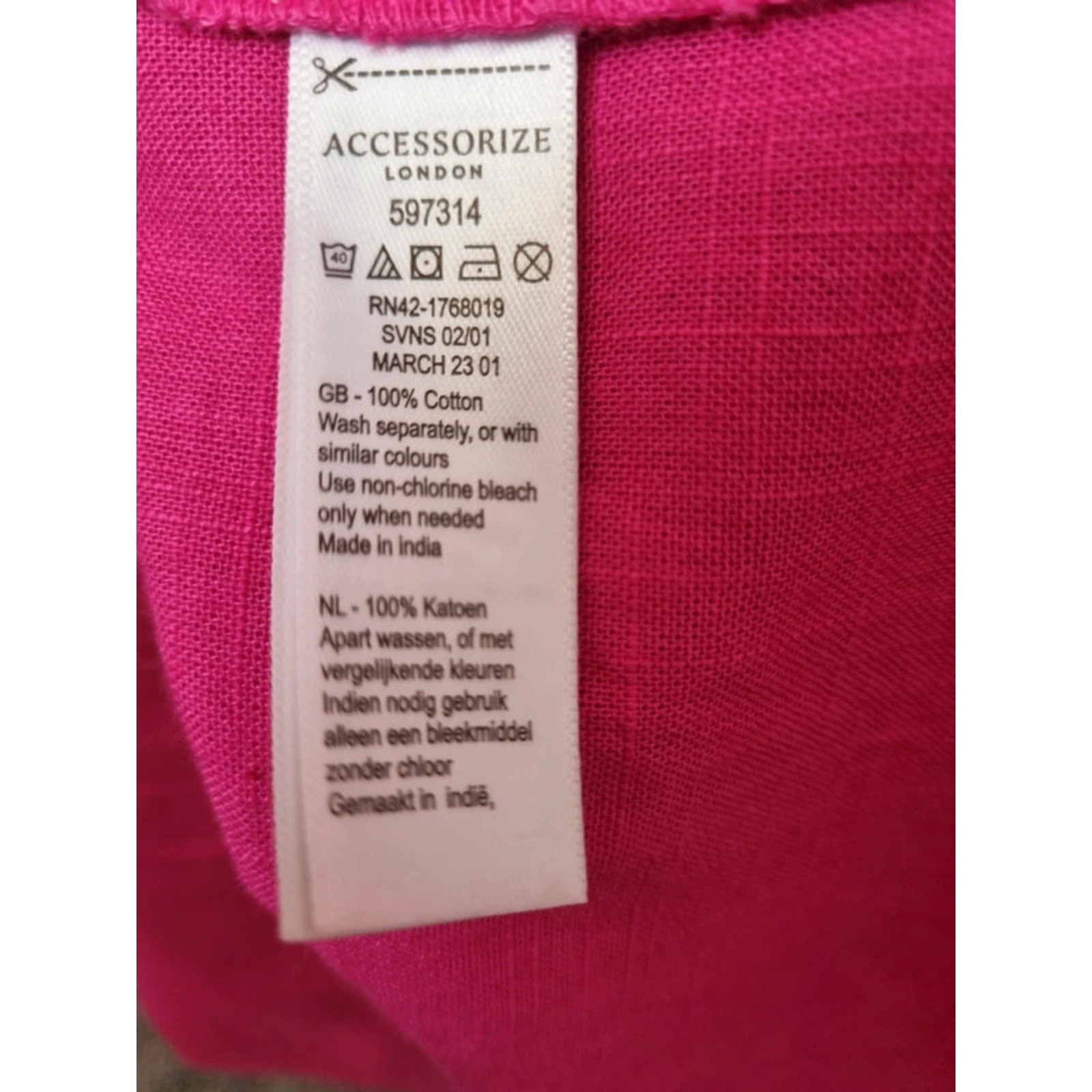 Accessorize Women’s Pink Long Cotton Summer Dress Size Small (Fits 8,10,12)