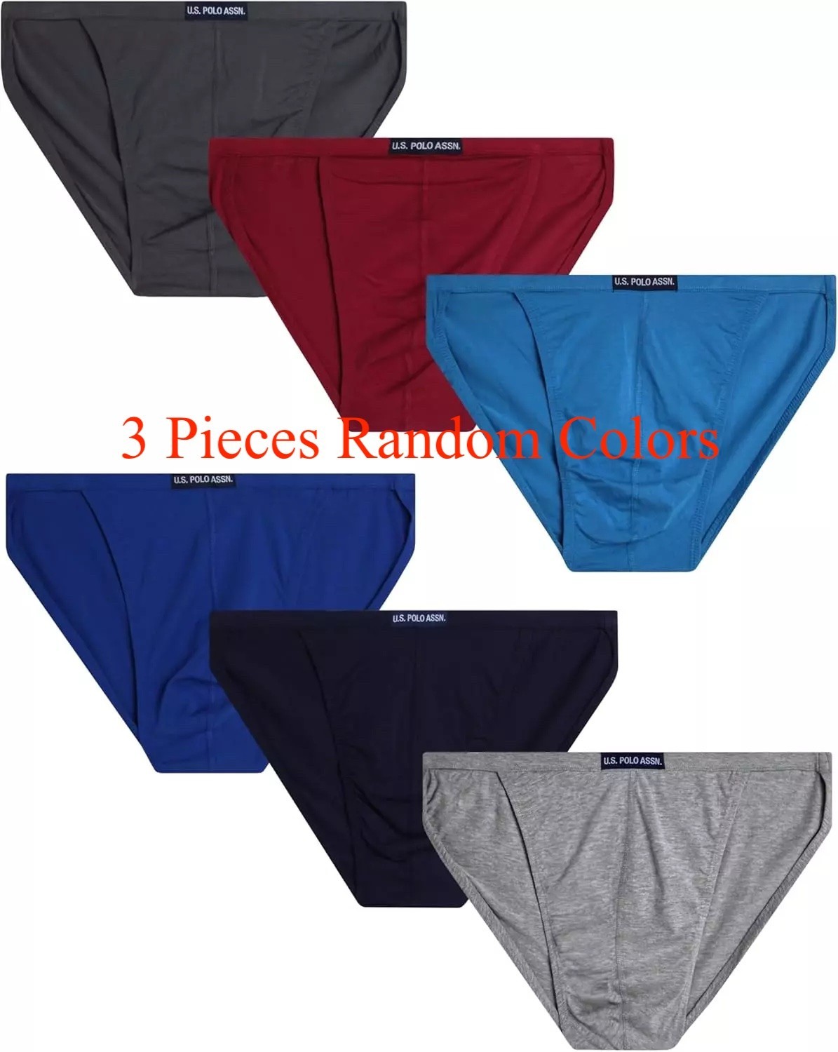 Men’S bikini Briefs- 3 or 6 Tagless Soft Breathable Cotton Underwear Sizes S-3XL