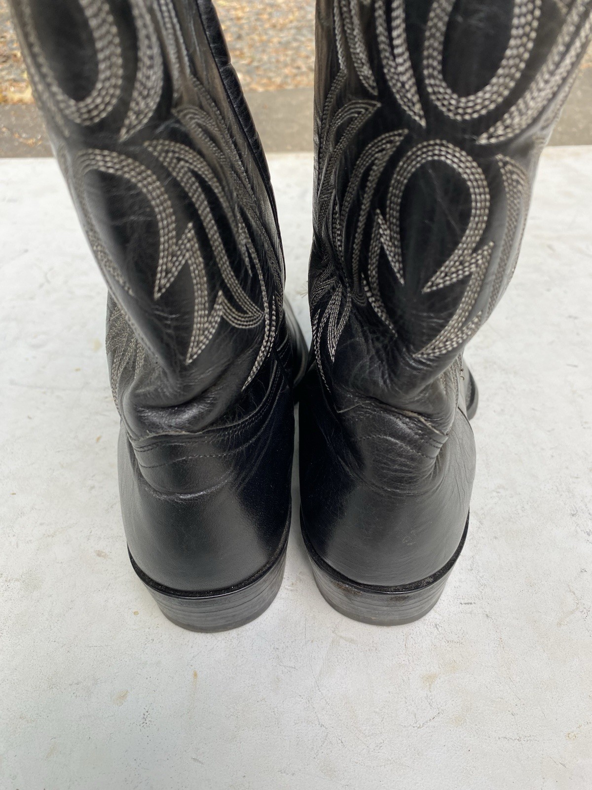 J Chisholm Thieves Market Exclusive Black Leather Cowboy Boots Men’s 11.5 D