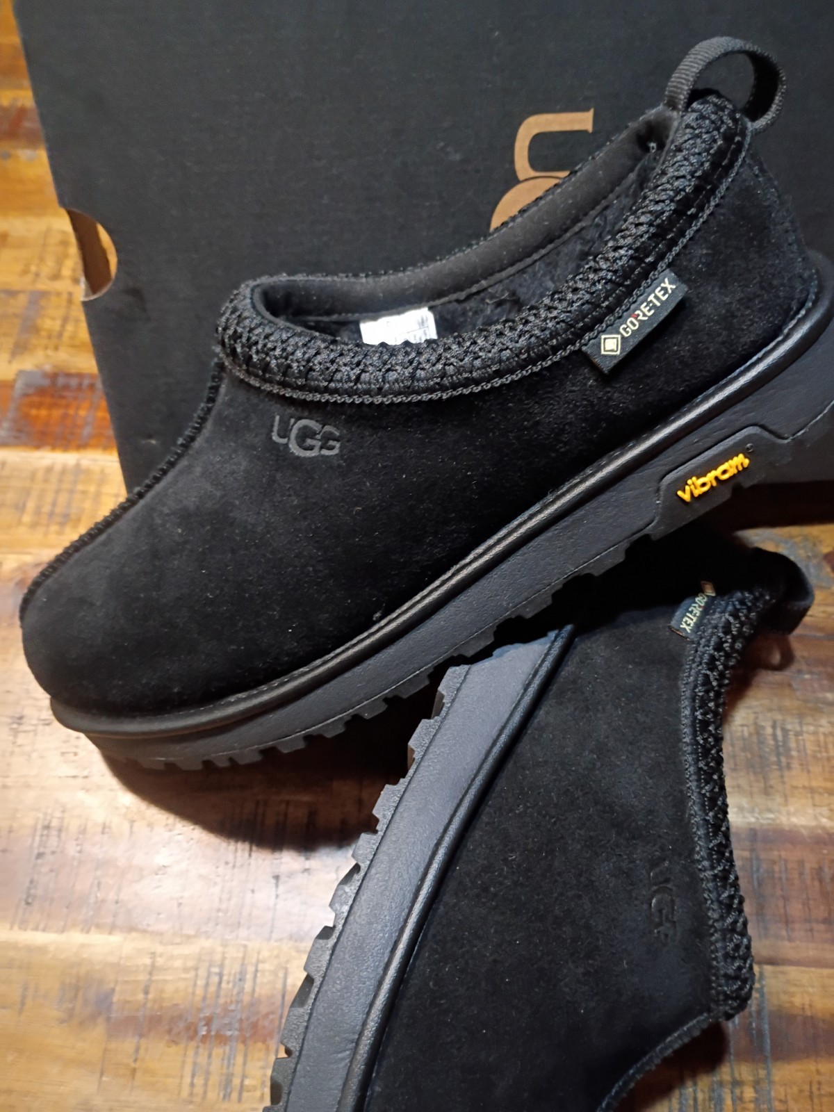Mens UGG Tasman GORE-TEX & Vibram BLACK Suede & Sherpa 1171304-BLK Sz 10 New