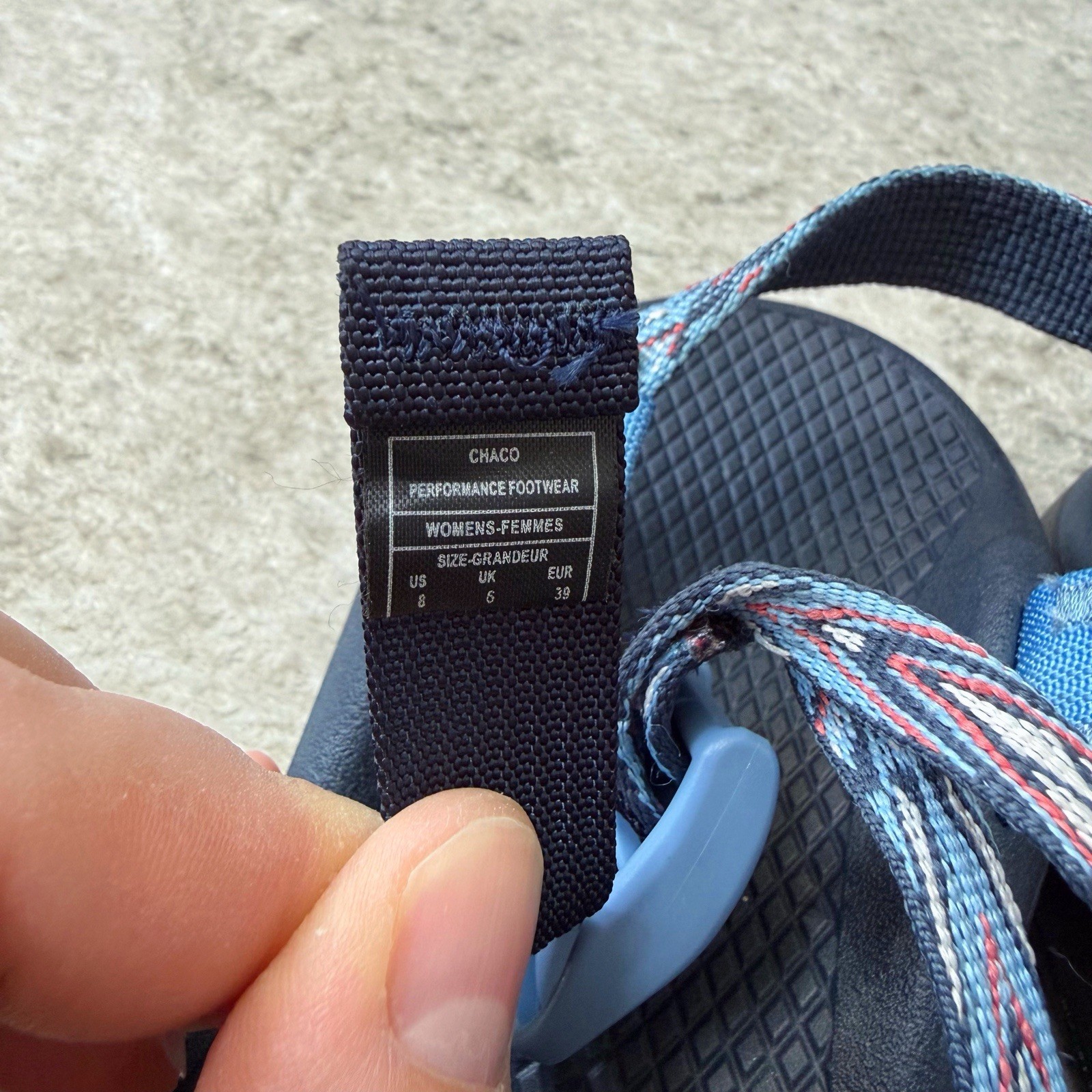 Chaco Z Cloud X2 Womens 8 Strappy Sandals Blue Pattern Toe Loop