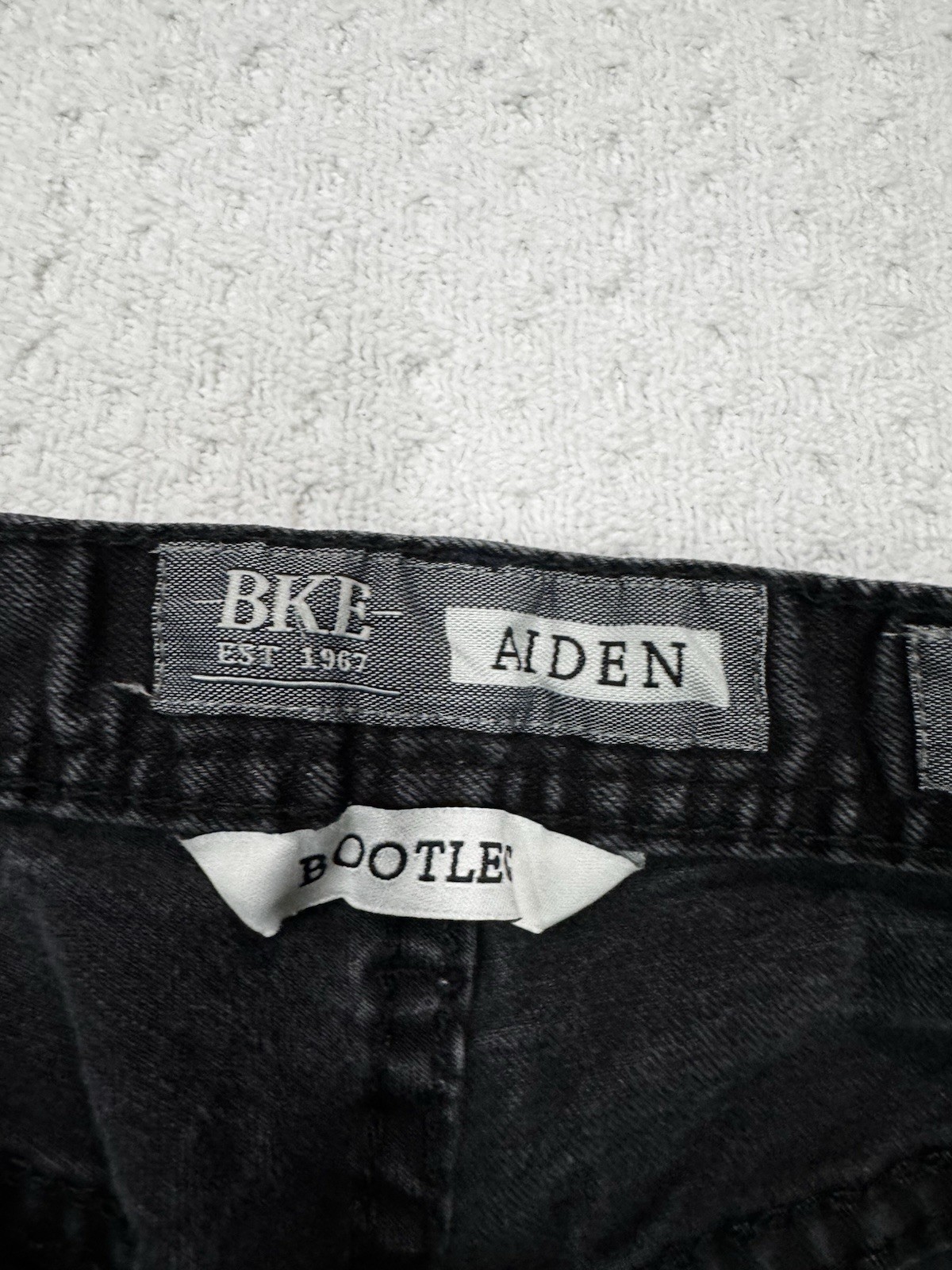 BKE AIDEN Bootleg Black Denim Men’s Size 32S Zip Fly No Holes