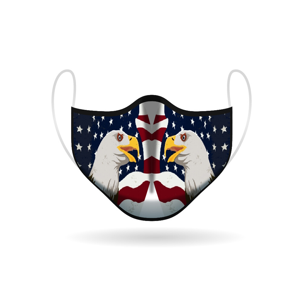 American Eagle USA Face Mask 2-Ply – Soft Cloth – Re-usable, Washable, Durable